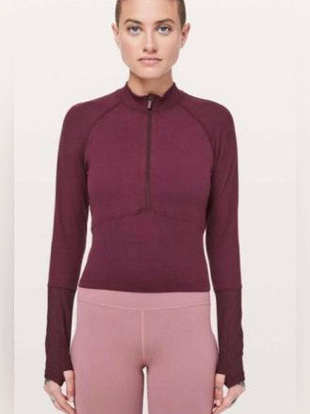 Lululemon Its Rulu Half Zip Long Sleeve Top